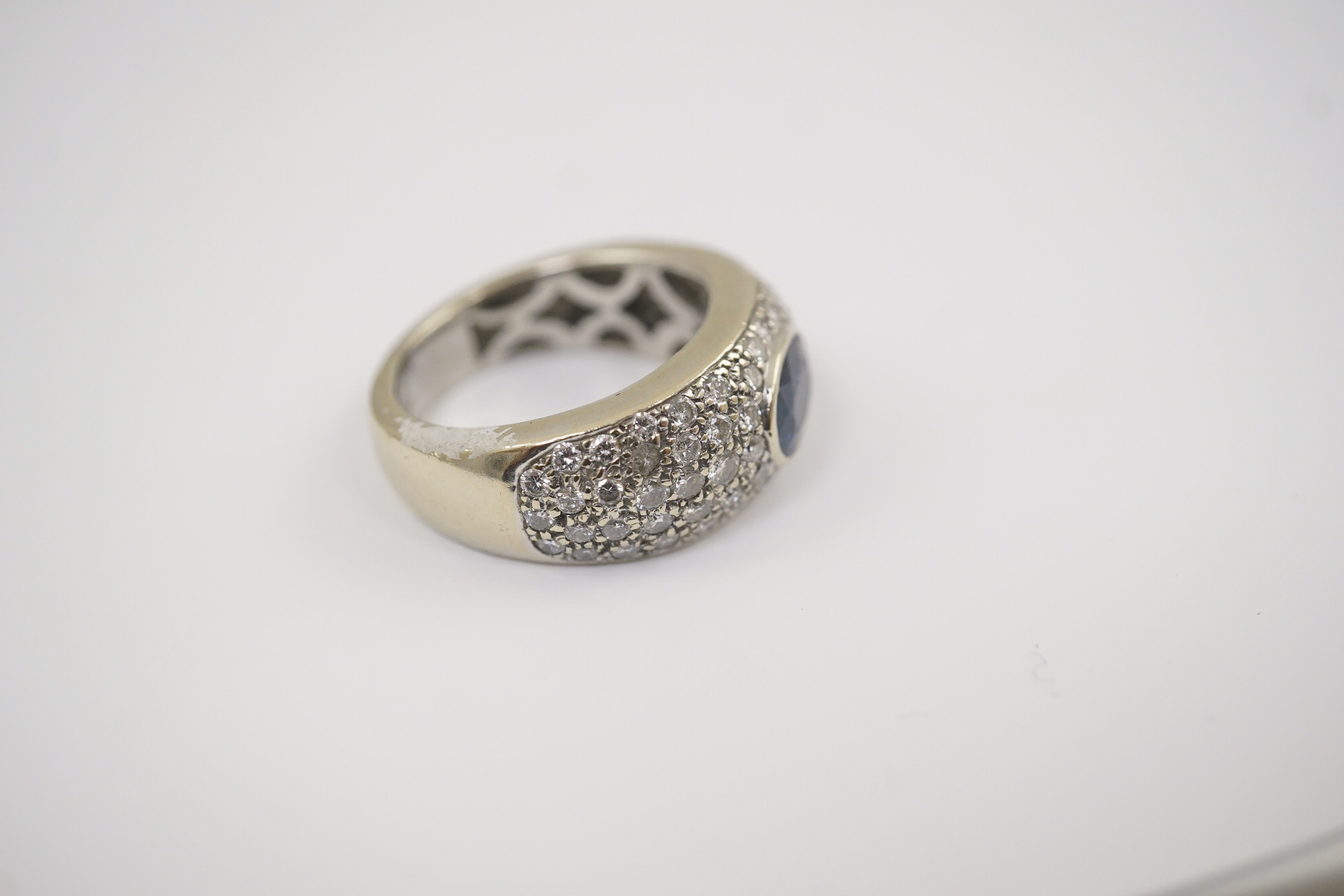 A sapphire and diamond ring